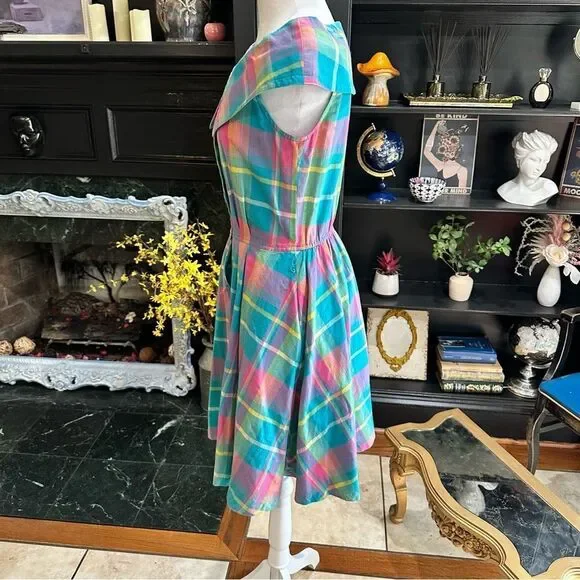 Joan Leslie Pastel Plaid Vintage 50's Dress Size 4